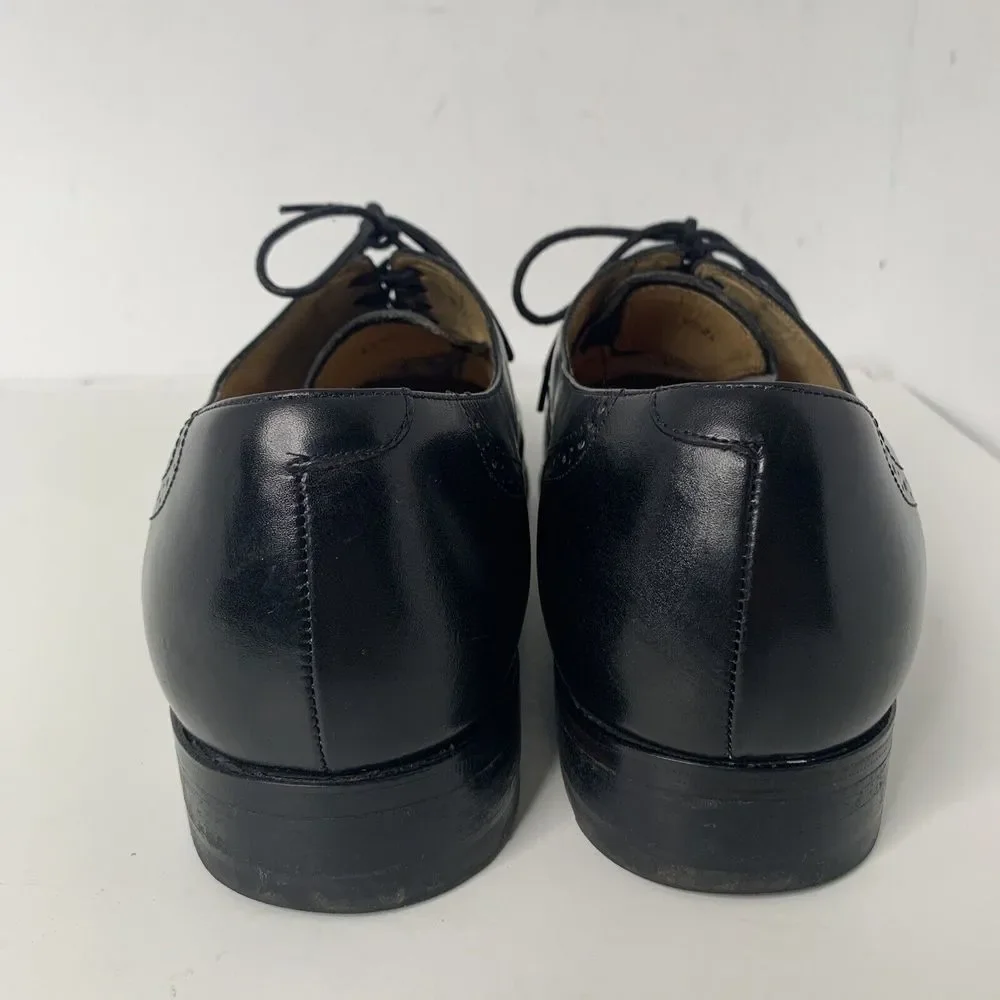 Savile‎ Row Selected Shoes Mens 12 Dress Wingtip Oxford Black Leather EUC